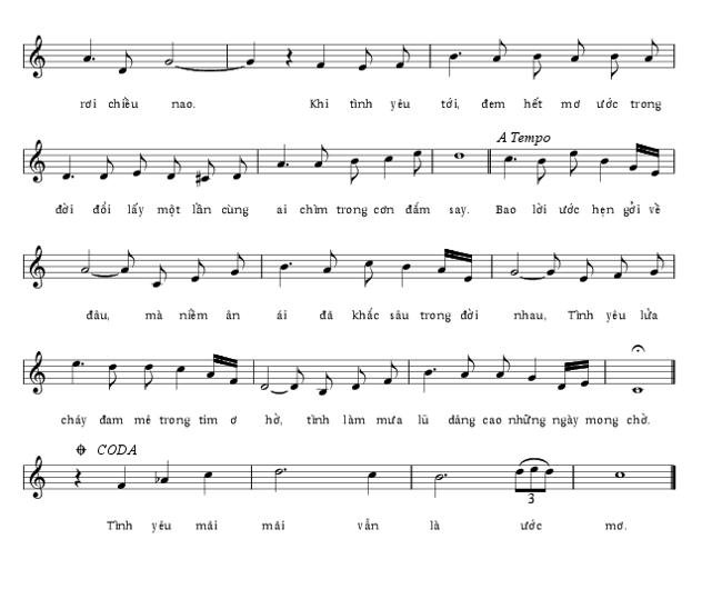 Sheet nhạc Khi Tình Yêu Đến 2